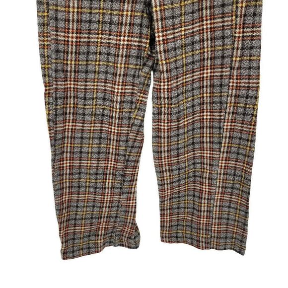 Free People Plaid Shape Up Trouser Pants UK 14 US 10 High Rise Wide Leg Academia - Picture 8 of 13